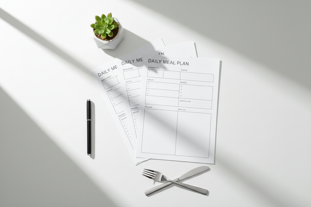 Daily Meal Plan - Desk Flatlay