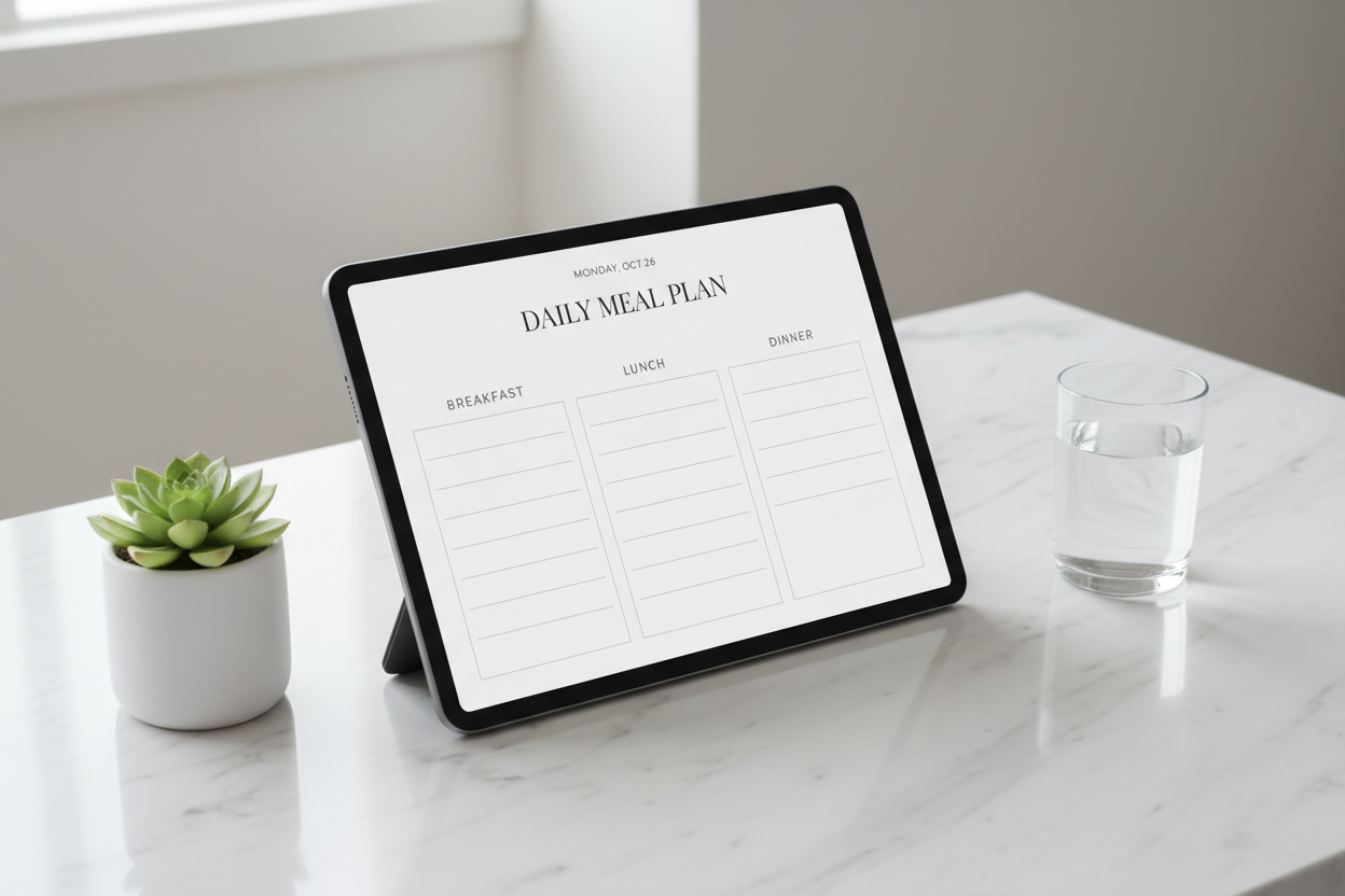 Daily Meal Plan - Tablet Mockup
