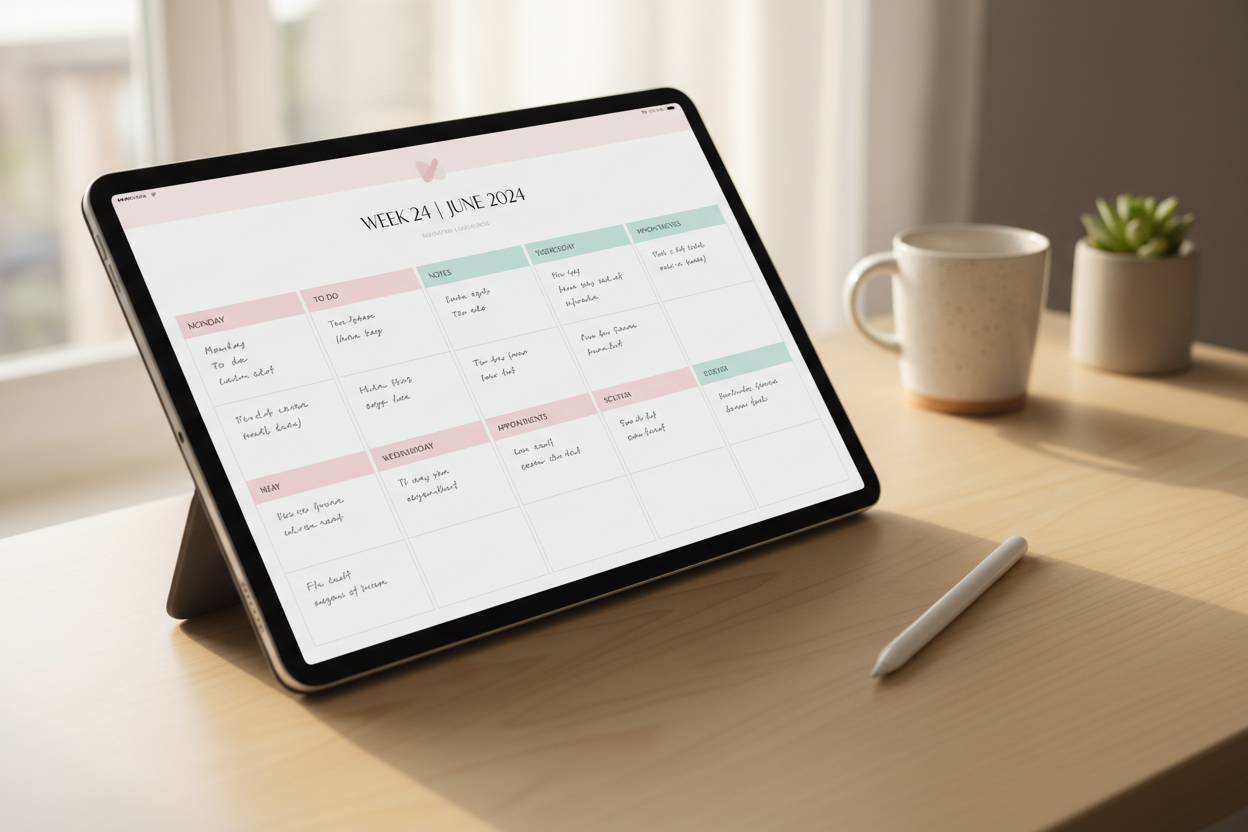 iPad Digital Planner Desk Lifestyle