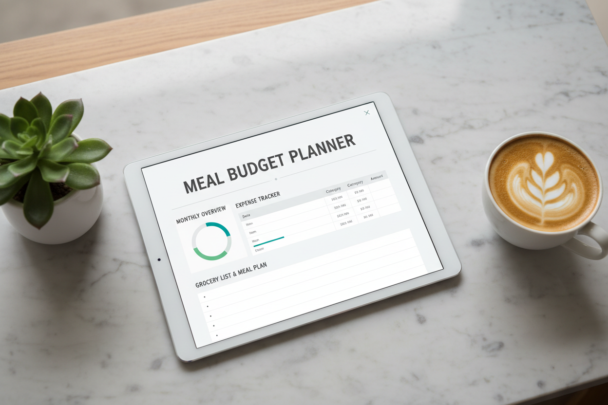 Meal Budget Planner - Tablet Mockup
