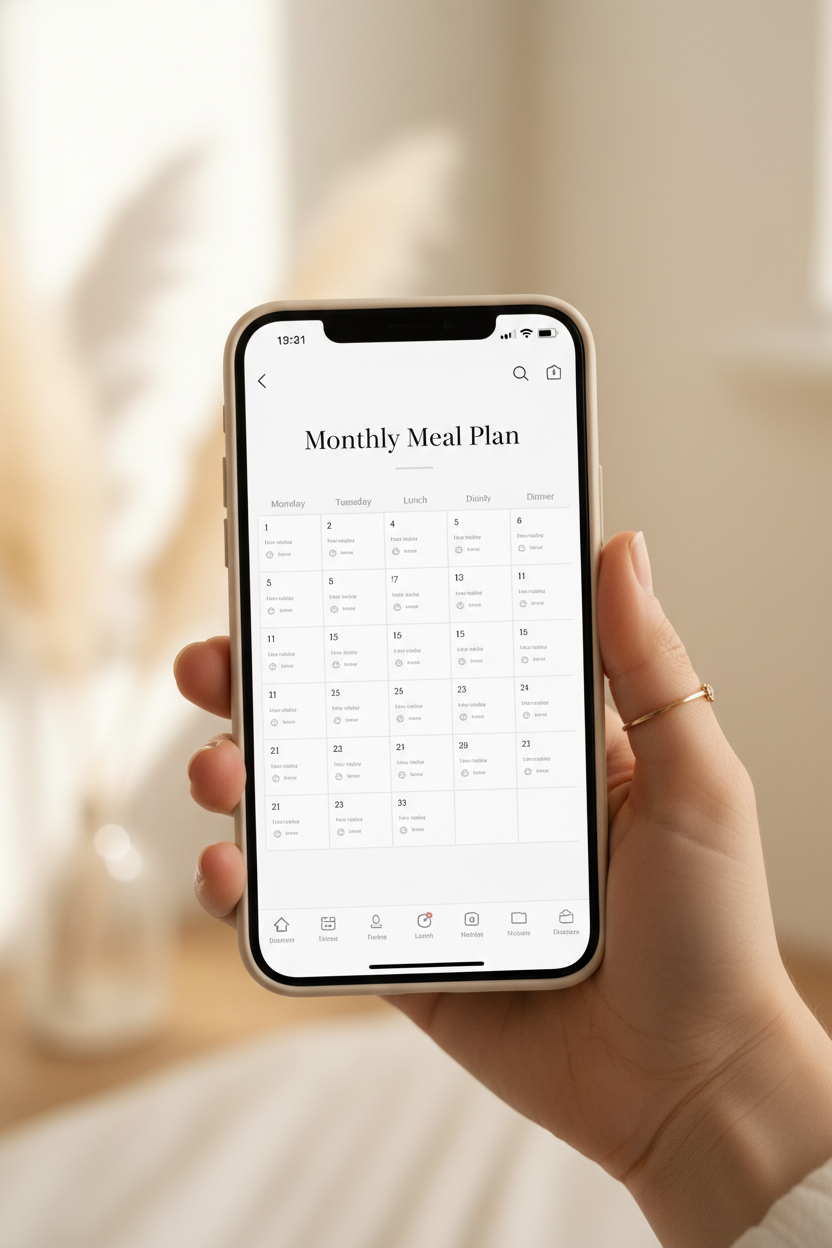 Monthly Meal Plan - Phone Mockup