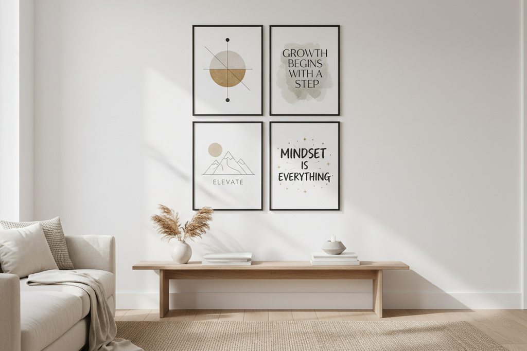 Motivational Wall Art Bundle Mockup