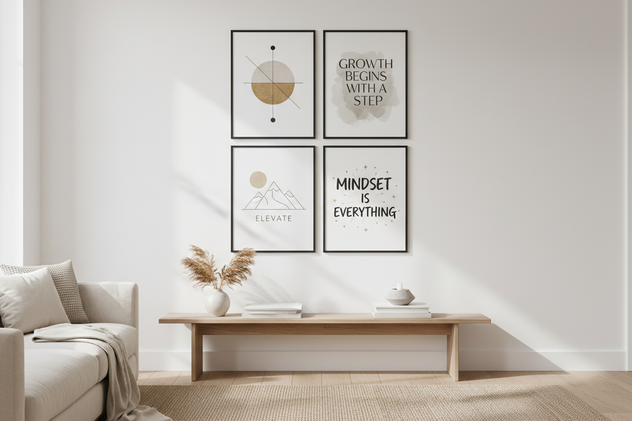 Motivational Wall Art Bundle Mockup