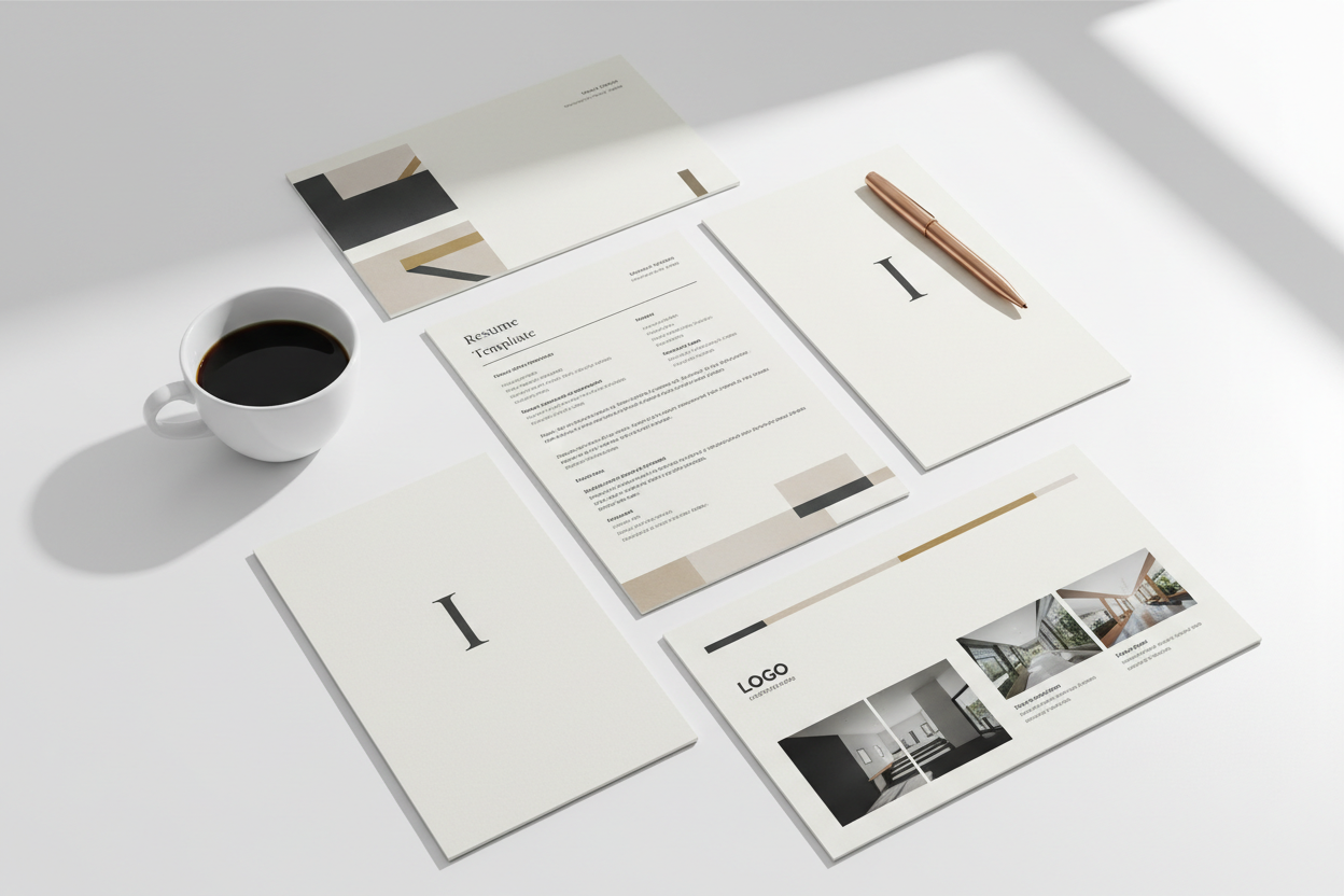Professional Resume Kit Bundle - Flat Lay