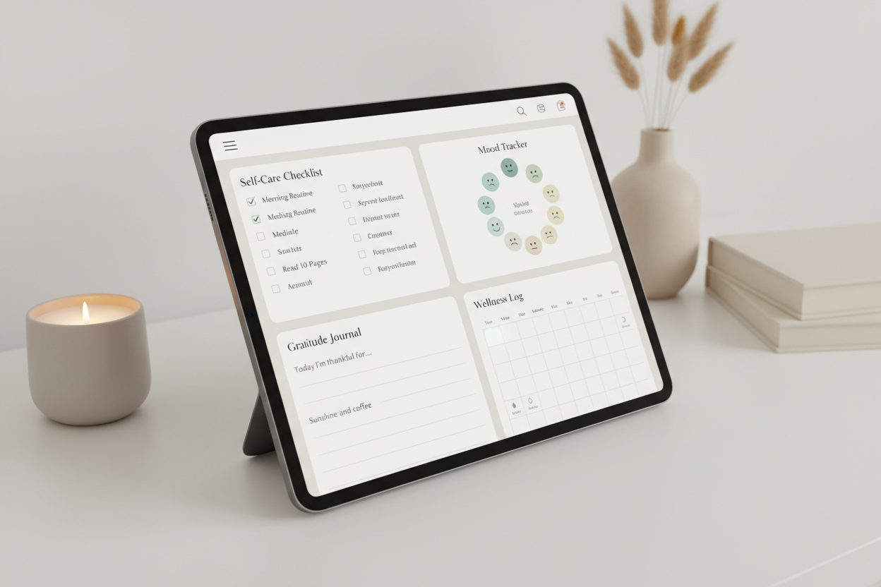 Self Care Planner Bundle Mockup