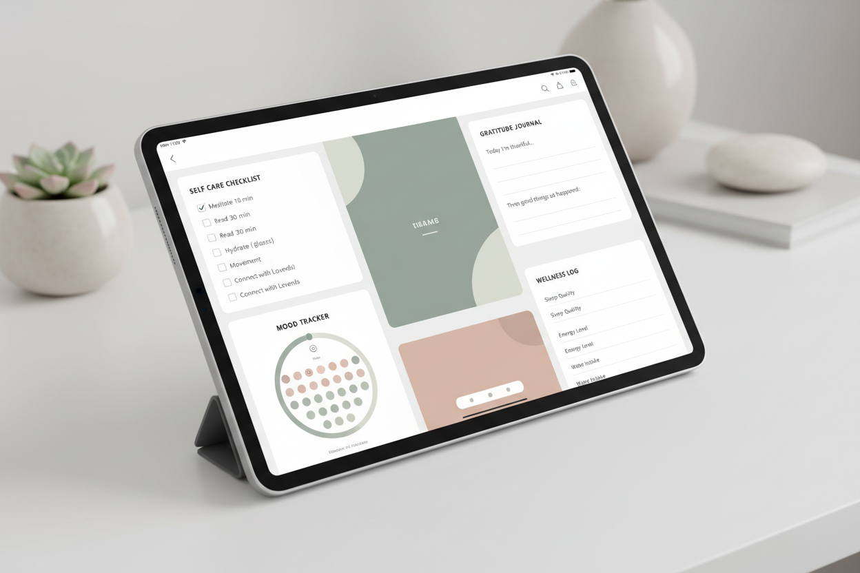 Self Care Planner Bundle Mockup