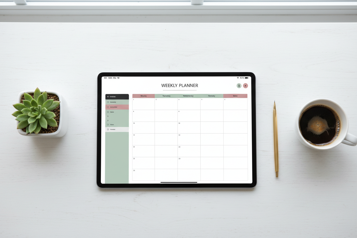 Undated Planner Mockup - Light