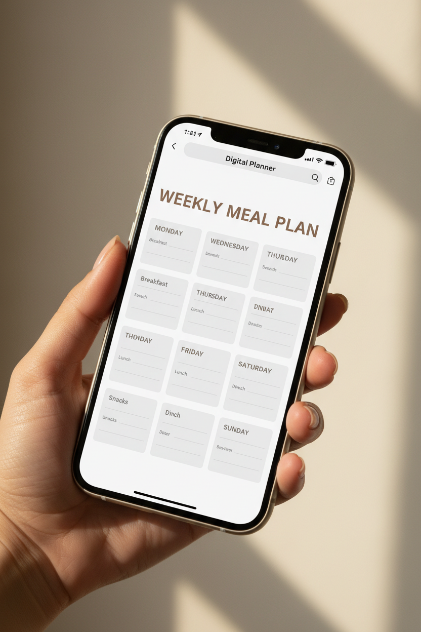 Weekly Meal Plan - Phone Mockup