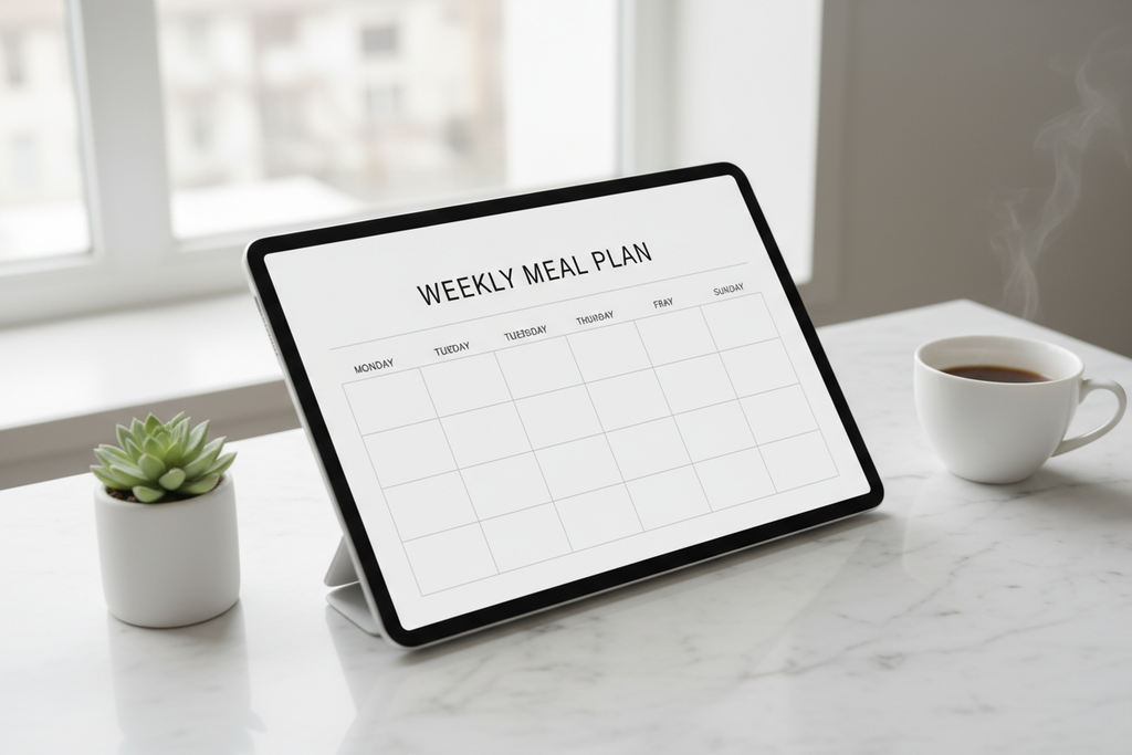 Weekly Meal Plan - Tablet Mockup